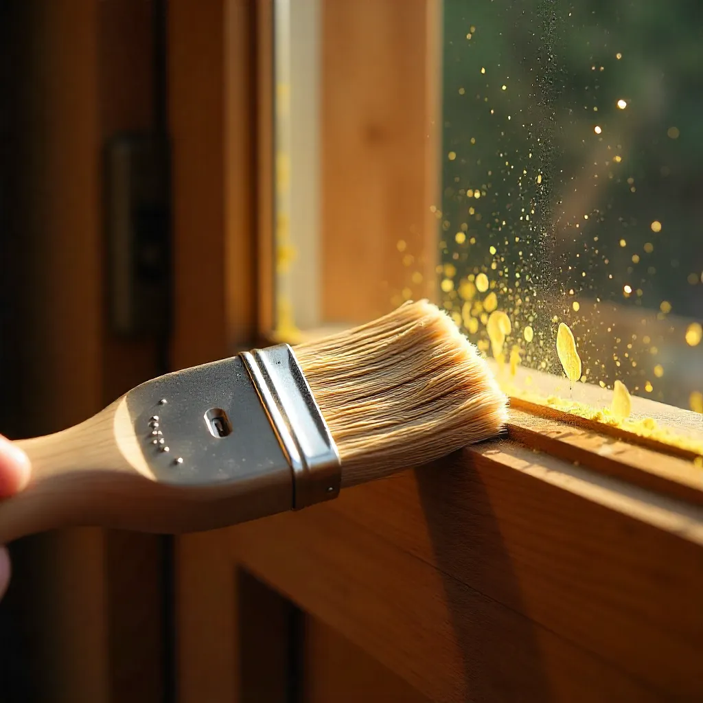 Applying oil with brush technique